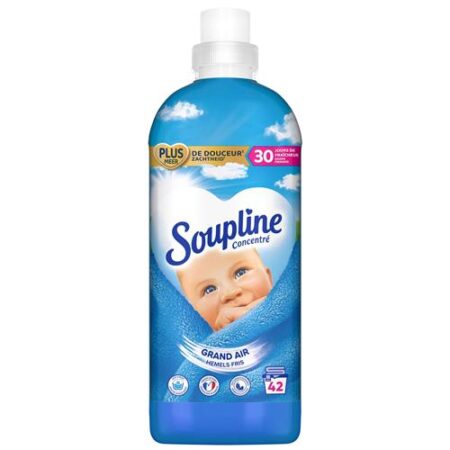 Soupline Hemels Fris Wasverzachter 880 ml – vloeibare wasverzachter met luchtige geur voor natuurlijk zacht wasgoed