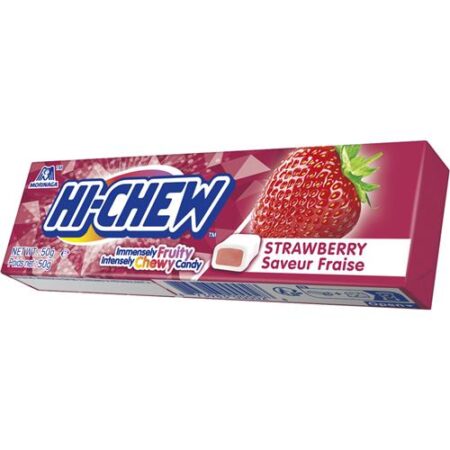 Zak Hi‑Chew Strawberry 50 g – zachte kauwgom met natuurlijke aardbeismaak