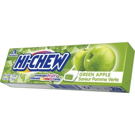 Zak Hi‑Chew Green Apple 50 g – zachte kauwgom met frisse groene appel smaak