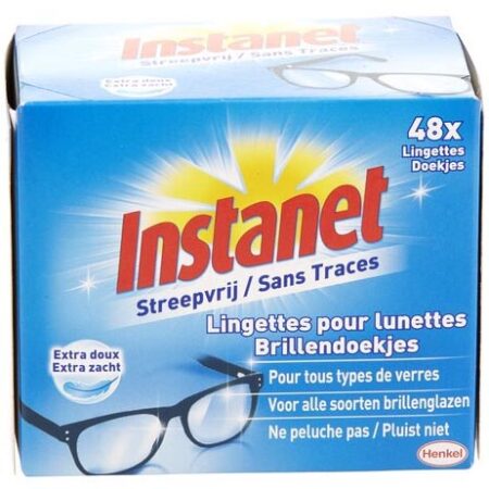 Instanet Streepvrij Brillendoekjes 48 Doekjes