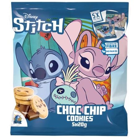 Disney Stitch choc chip cookies 5 x 20g – verpakking