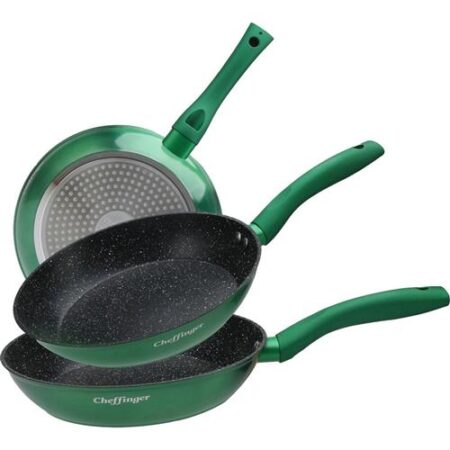 Cheffinger Koekenpannen Set 3-Delig Ø20 Ø24 Ø28cm Groen