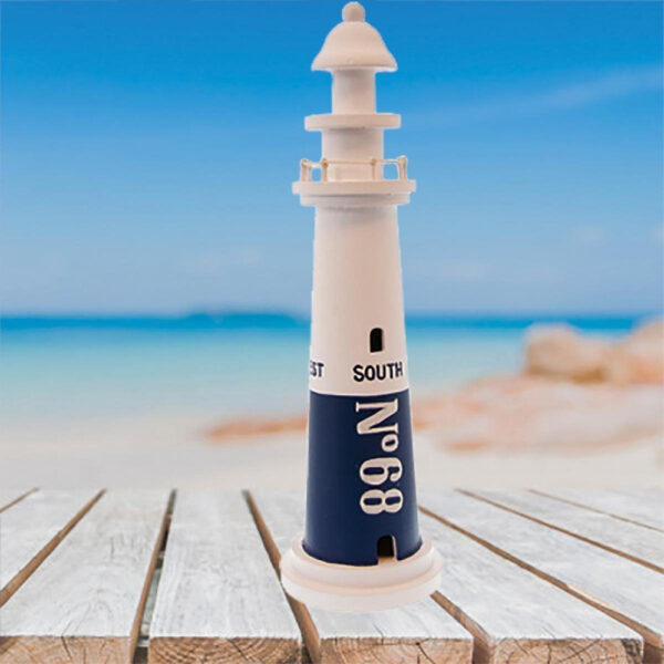 Houten Vuurtoren Decoratie 40 cm – Maritieme woondecoratie - Afbeelding 2