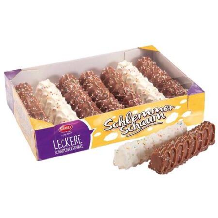 Nawarra Candy Box Schuimsuiker 300 g – schuimsticks met witte en melkchocolade en sprinkels