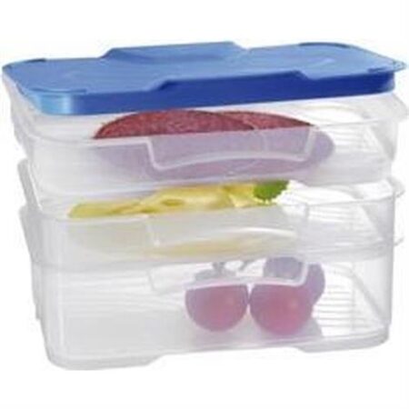 Vershoudbakje set/3 met deksel - frigo - Blauw