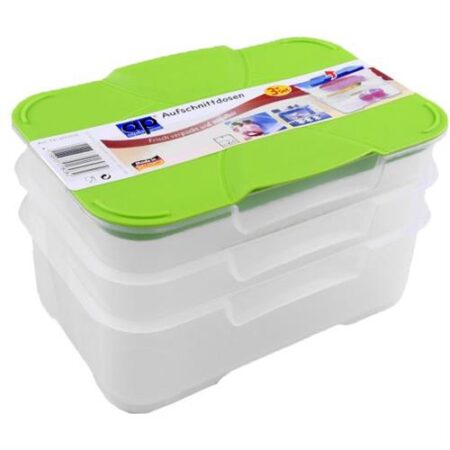 Vershoudbakje set/3 met deksel - frigo - Groen