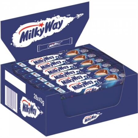 Milky Way Candybars 28 x 43g - Display Verpakking - Chocoladereep Met Nougat & Karamel
