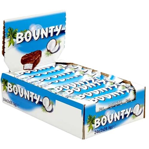 Bounty Candybars 24 x57g - Display Verpakking - Chocoladerepen Met Kokos - Apart Verpakt - 24 Repen - Afbeelding 2