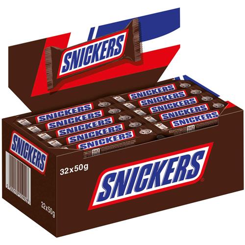 Snickers Candybars 32 x 50g - Display Verpakking - Chocoladerepen Met Karamel & Pinda - 32 Repen - Afbeelding 2