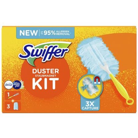 swiffer duster kit met handvat en 3 stofdoekjes ambi pur geur
