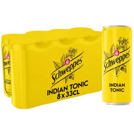 Schweppes Tonic 8×33 cl – tray met 8 blikjes Indian Tonic