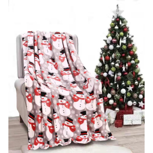 Plaid Sneeuwman Grand Luxe 150x200cm – 260g/m² 100% Polyester - Afbeelding 2