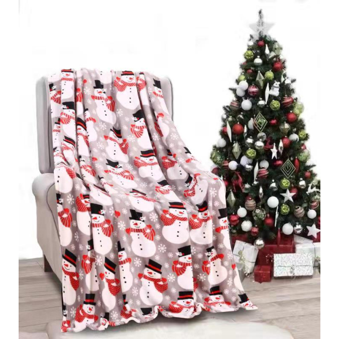 Plaid Sneeuwman Grand Luxe 150x200cm – 260g/m² 100% Polyester - Afbeelding 2