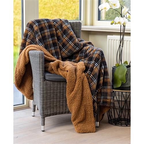 plaid barcelona grand luxe microfibre imitatie schaap 150x200cm 460g 100 polyester