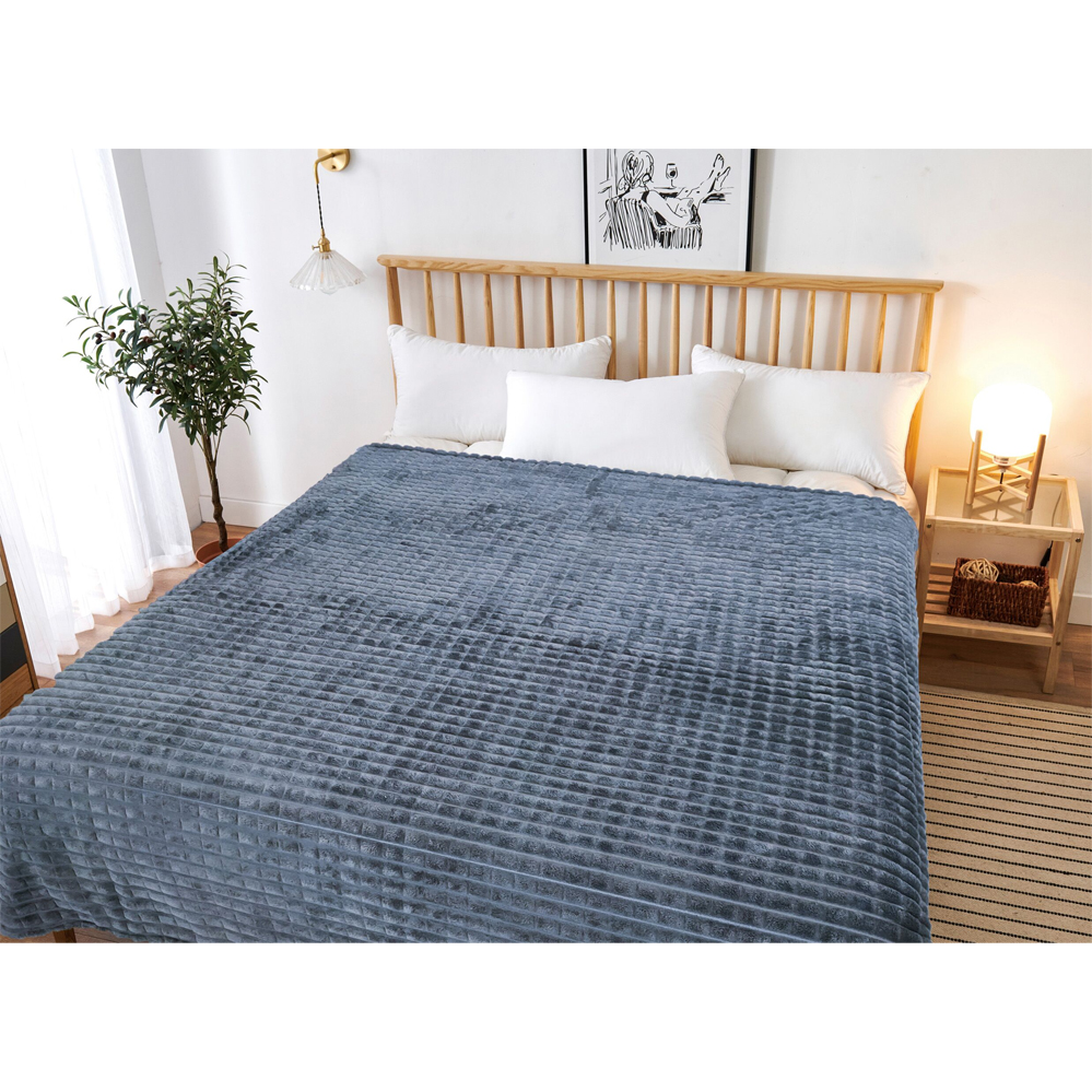 Plaid Grand Luxe Denim 150x200cm – 100% Polyester Microfibre - Afbeelding 2