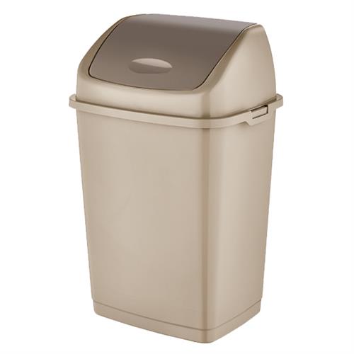 Dunya Vuilnisemmer 5L beige – kleine kunststof vuilnisbak met klepdeksel