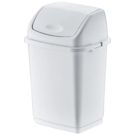 dunya vuilnisemmer 50l wit grote vuilnisbak met klepdeksel kunststof