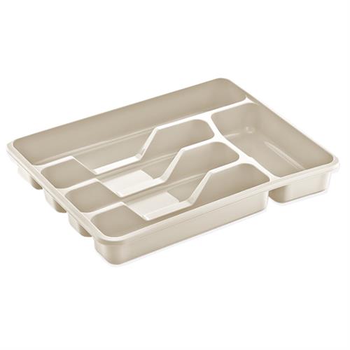 Dunya bestekbak bruin 33,5×26,5×4,5 cm – kunststof besteklade met 5 vakken