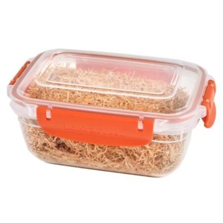 Dunya Lock & Fresh bewaardoos 800 ml oranje – luchtdichte rechthoekige doos met deksel