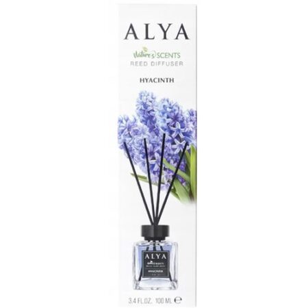 Alya Geurstokjes Hyacinth 100 ml – frisse bloemengeur in stijlvolle fles