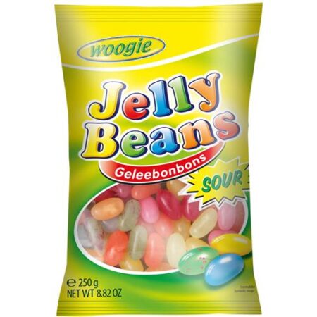 Woogie Snoepjes Sour Jelly Beans 250g – Zure Snoepjes Met Verschillende Smaken