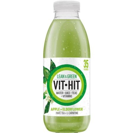 Vit-Hit Lean & Green 500ml - PET Fles - Sportdrank - Appel & Vlierbloesem
