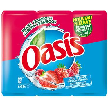 Oasis Aardbei & Framboos 6 x 33cl