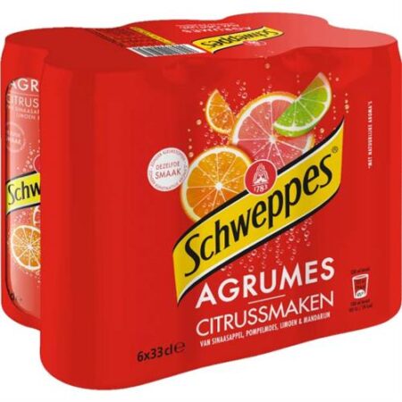 Schweppes Agrum 6 x 33cl - Sleek Blikjes - 6-Pack