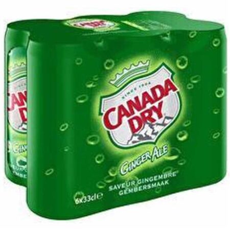 Canada Dry Ginger Ale 6 x 33cl - Sleek Blikjes - Frisdrank Met Limoen-Gembersmaak