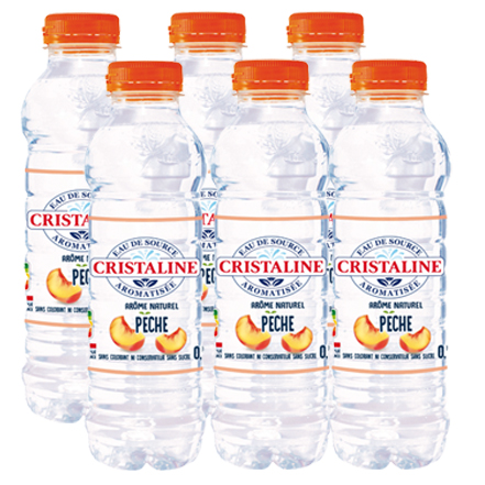 Cristaline Bronwater Perziksmaak – 6 x 50cl