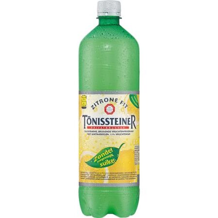 Tönissteiner Zitrone Fit 1L – PET Fles – Citroen Limonade – Zonder Suiker & Caloriearm