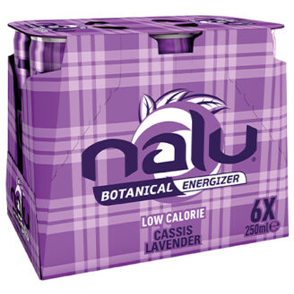 Nalu Botanical Energizer Cassis & Lavender 6 x 250ml – Energiedrank – Sleek Blikjes – Low Calorie