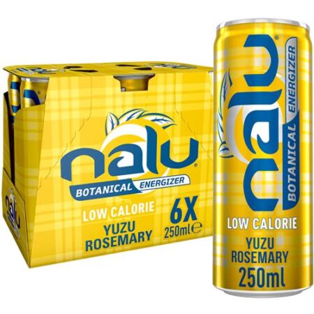 Nalu Botanical Energizer Yuzu & Rosemary 6 x 250ml – Energiedrank – Sleek Blikjes – Low Calorie
