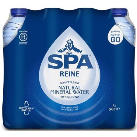 Spa Reine Natuurlijk Mineraalwater – 8 x 50cl – PET – Plat Water – Spa Blauw