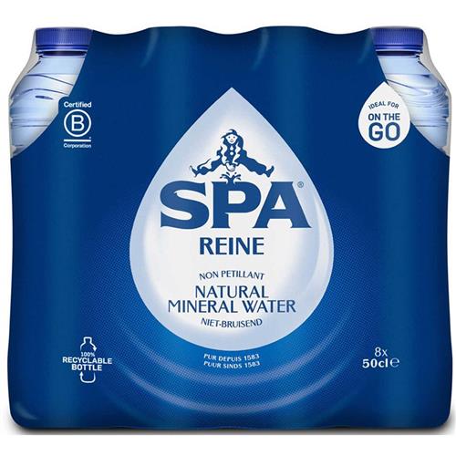 Spa Reine Natuurlijk Mineraalwater – 8 x 50cl – PET – Plat Water – Spa Blauw