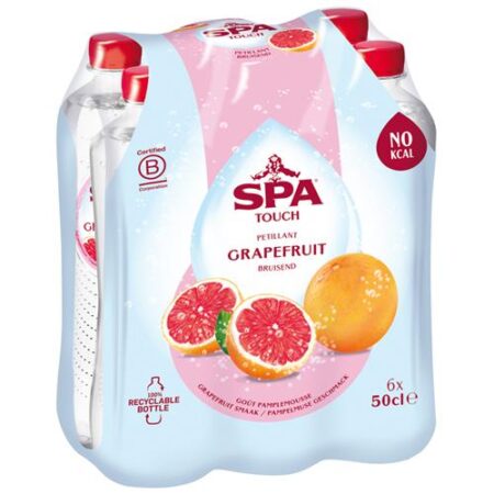 Spa Touch Grapefruit – Gearomatiseerd Water – Pompelmoessmaak – Bruisend – 6 x 50cl