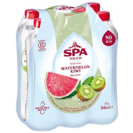 Spa Touch Watermelon Kiwi – Gearomatiseerd Water – Watermeloen & Kiwi – Bruisend – 6 x 50cl