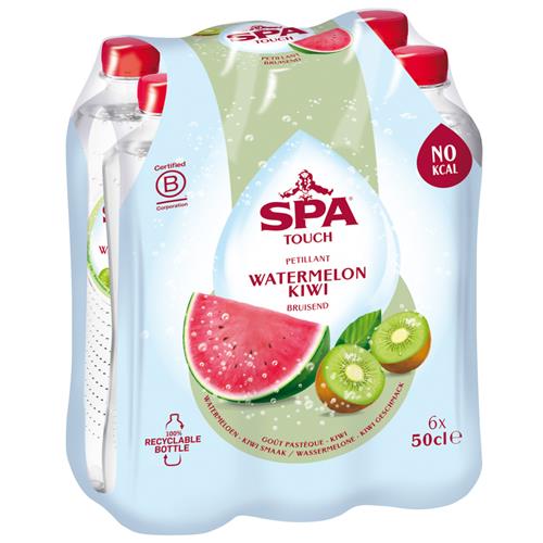 Spa Touch Watermelon Kiwi – Gearomatiseerd Water – Watermeloen & Kiwi – Bruisend – 6 x 50cl