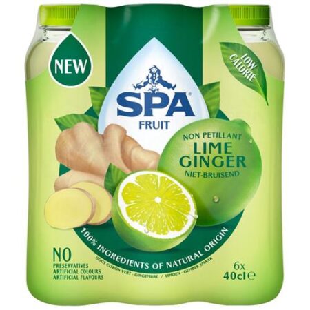 Spa Fruit Lime Ginger – Limonade – Limoen & Gember – Niet-Bruisend – 6 x 40cl
