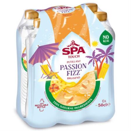 Spa Touch Passion Fizz - Gearomatiseerd Water - Passion Fizz Smaak - Bruisend - 6 x 50cl
