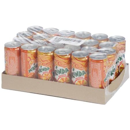 Mirinda Orange BE 24x33cl - Sleek Blikjes - Frisdrank Met Sinaasappelsmaak