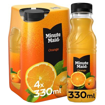 Minute Maid Sinaasappelsap 4 x 33cl - PET Flesjes - 4-Pack - Orange - Fruitsap