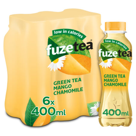 Fuze Tea Mango & Chamomile Green Tea – 6 x 40cl – PET Flesjes – Mango & Kamille – 6-Pack