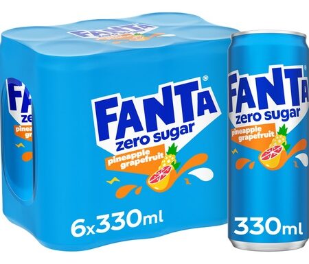 Fanta Zero Ananas – 6 x 33cl | Suikervrije Frisdrank