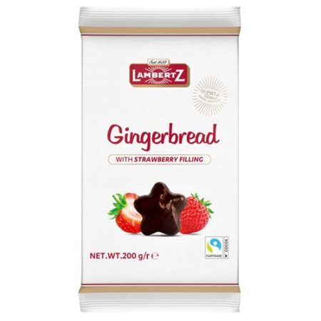 Lambertz Peperkoeksterren met aardbei jam 200g