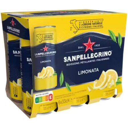San Pellegrino Limonata 6x33cl — Sleek Blikjes – Citroensmaak – Limonade
