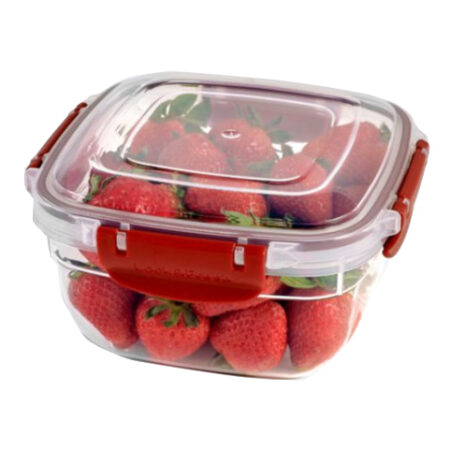 Lock & Fresh voorraaddoos 900ml rood – transparante luchtdichte opbergdoos