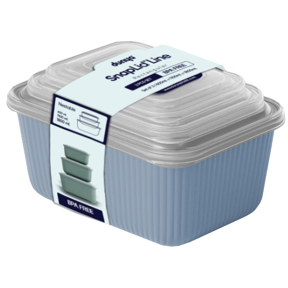 Dunya Snaplid Line Bewaardozen Set 3 Stuks – 600/1100/1800ml - Afbeelding 6