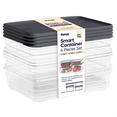 Dunya Lock & Fresh Smart bewaardozen set/4 - diverse kleuren