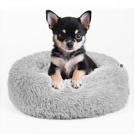 Pet Perfect Fluffy Donut Hondenmand - Grijs - 60 cm